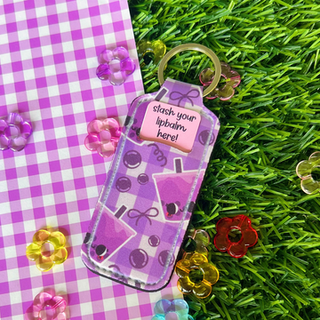 Bubble Tea Lip Balm Holder Keychain