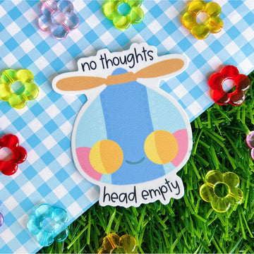 No Thoughts Sticker
