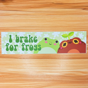 I Brake For Frogs Bumper Sticker
