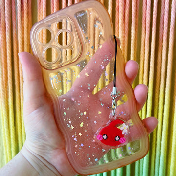 Red Flower Friend Phone Charm