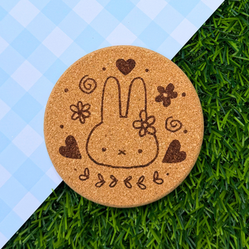 Bunny Engraved Cork Coaster