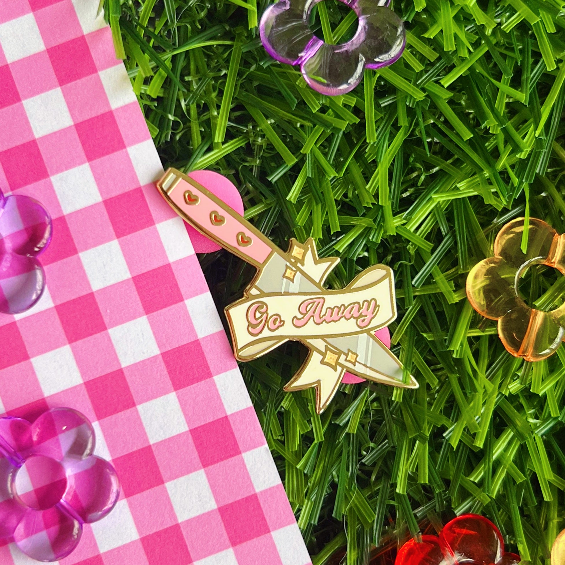 Go Away Enamel Pin
