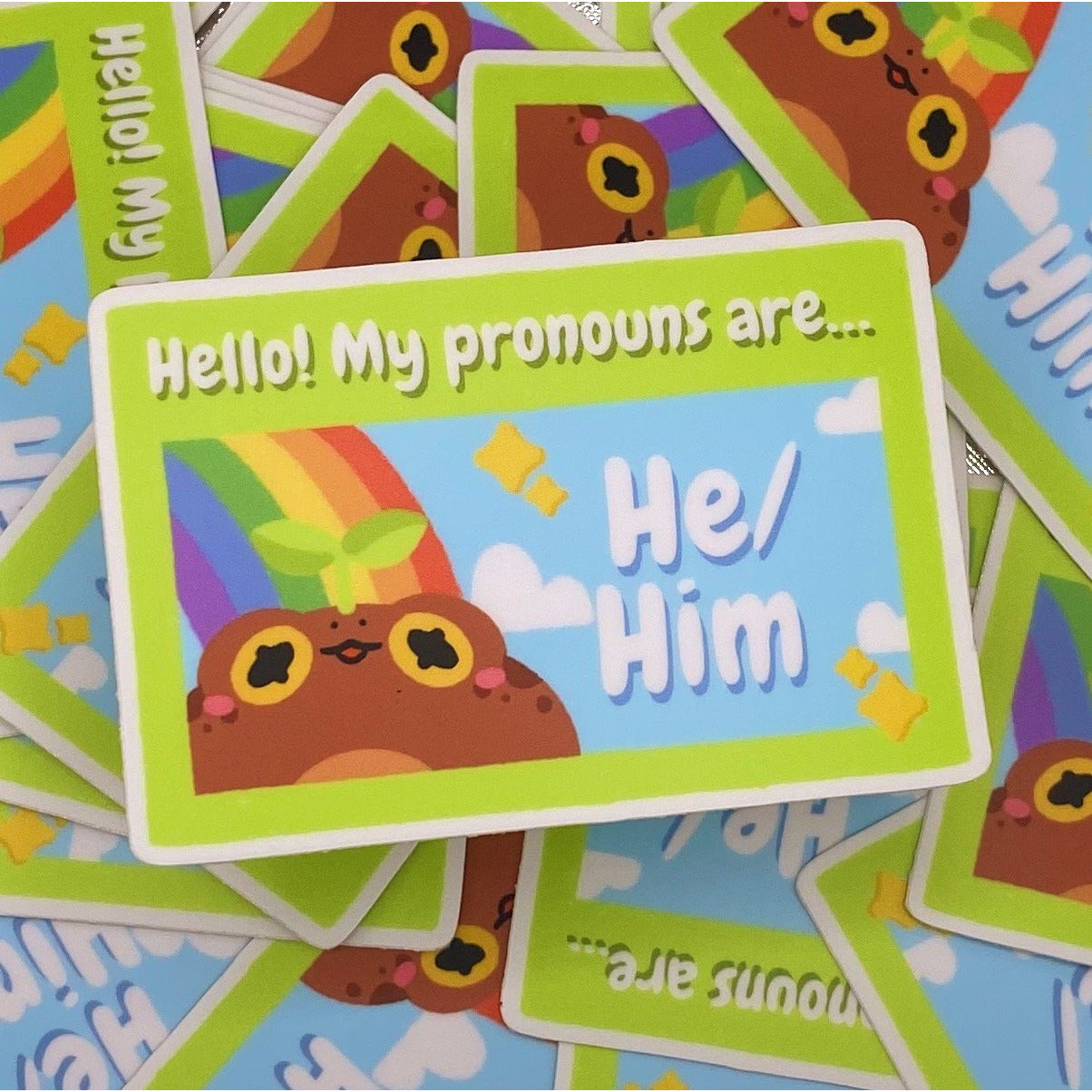 He/Him Meep Sticker