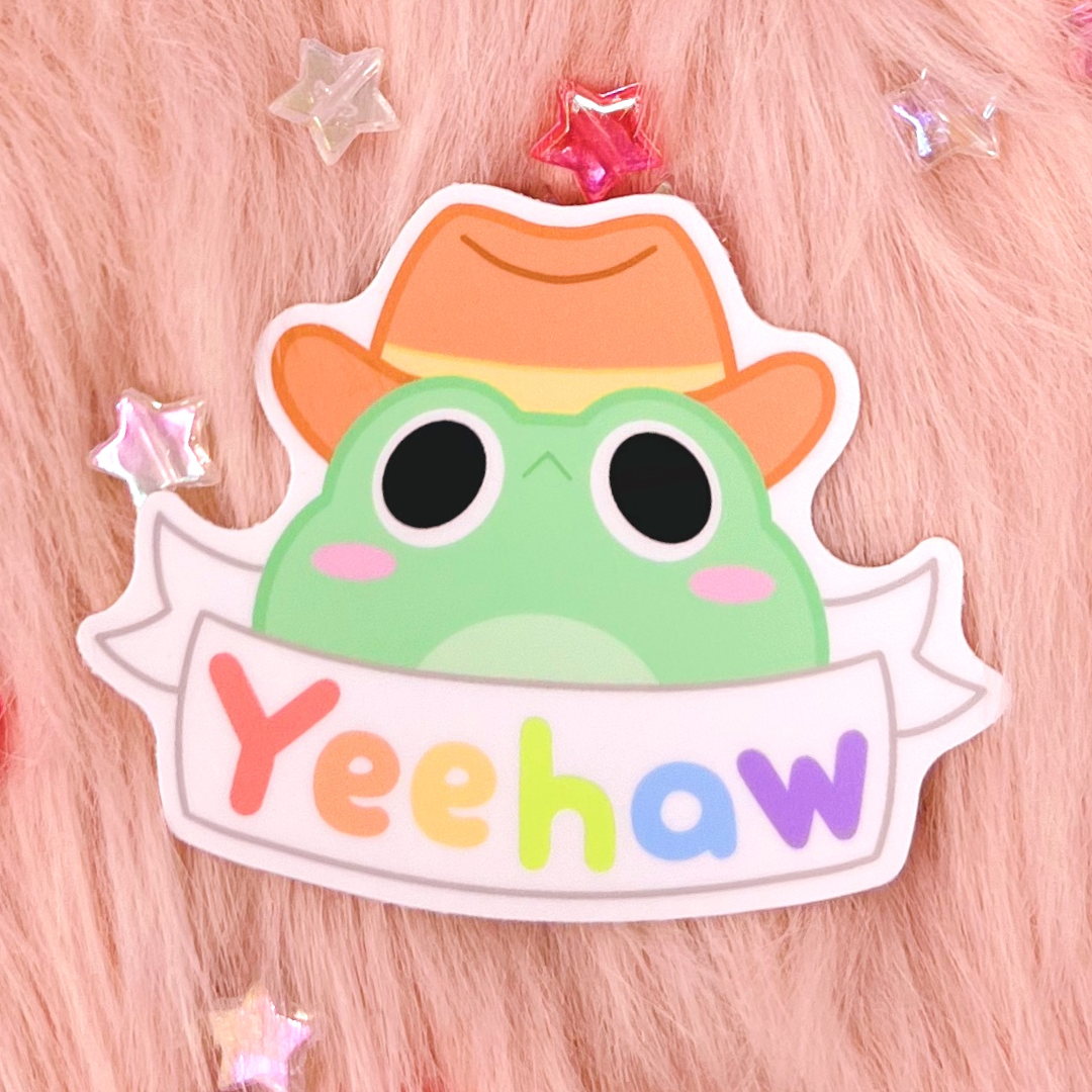 Yeehaw Frog Sticker